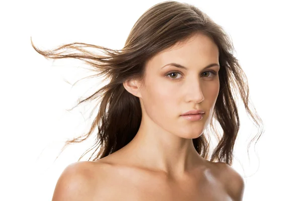 Woman with bared shoulders — Stock Photo, Image