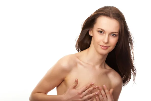 Woman with bared shoulders — Stock Photo, Image