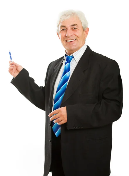 Бизнесмен с ручкой — стоковое фото
