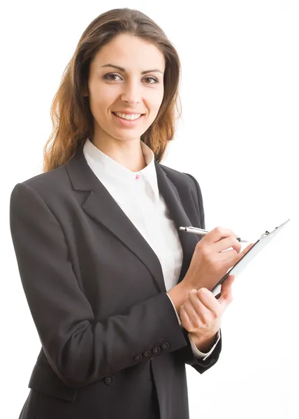 Businesswoman with map case — Stock Photo, Image