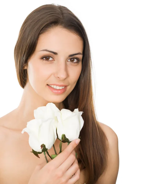 Mujer con rosas — Foto de Stock