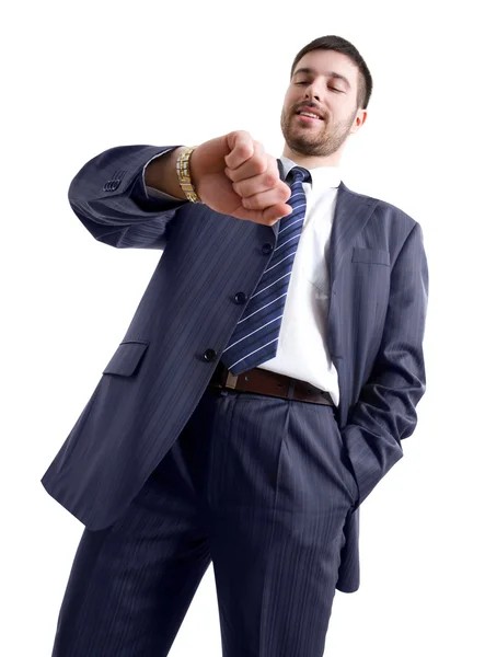 Hombre de negocios mirando el reloj — Foto de Stock