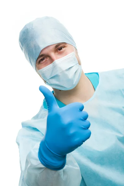 Chirurgul arată degetul mare în sus — Fotografie, imagine de stoc