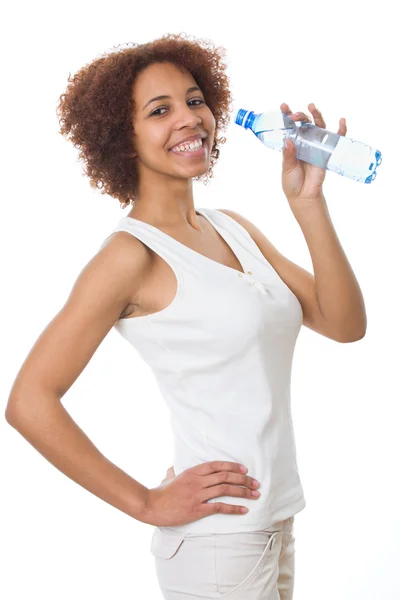 Girl drinking water — Stock Photo, Image