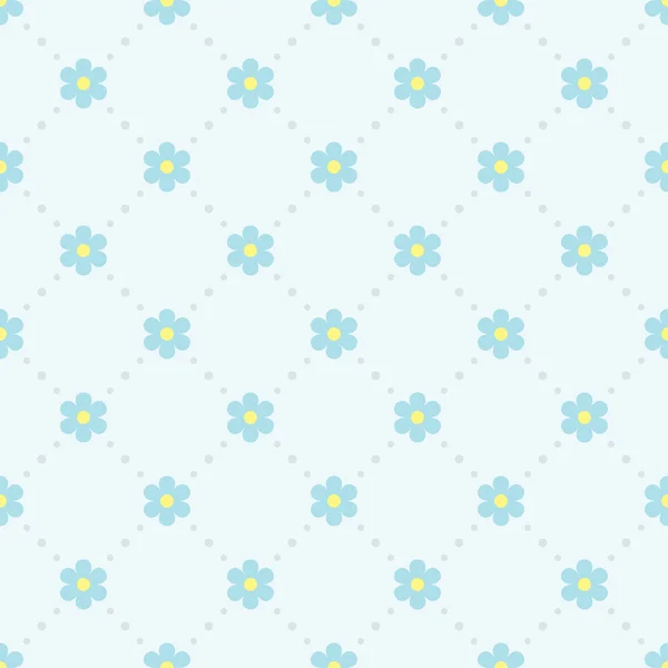 Sömlöst mönster med blå blommor — Stock vektor