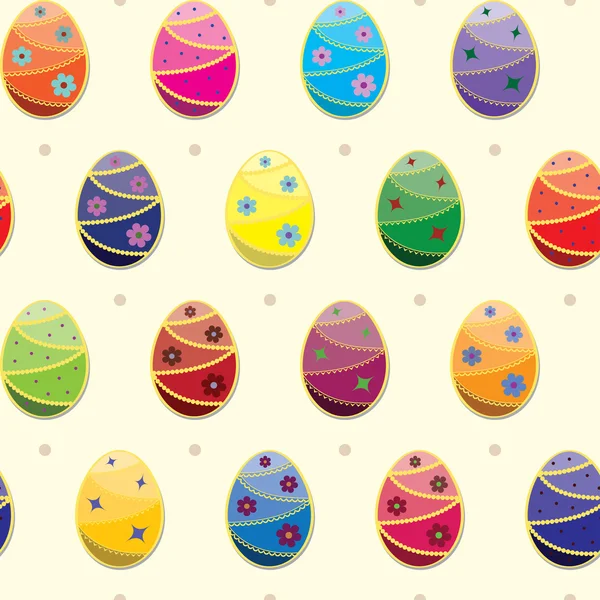 Patrón sin costura con huevos de Pascua — Vector de stock