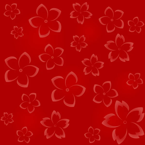 Padrão floral sem costura em tons vermelhos —  Vetores de Stock