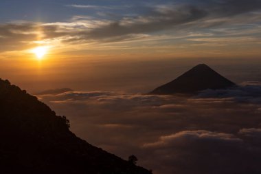 beautiful mountains landscape and sunset sky 