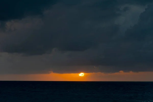 Sea Water Beautiful Sunset Sky Horizon — Fotografia de Stock