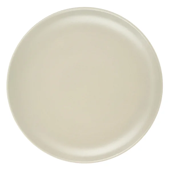 Placa beige aislada sobre fondo blanco —  Fotos de Stock