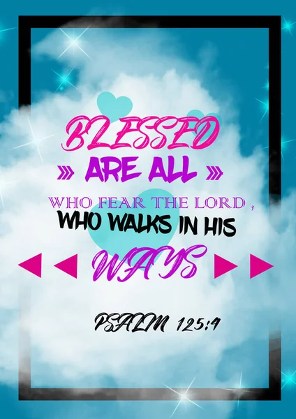 English Bible Verses Blessed All Who Fear Lord Who Walks — Φωτογραφία Αρχείου