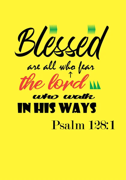 English Bible Verses Blessed All Who Fear Lord Who Walk — ストック写真