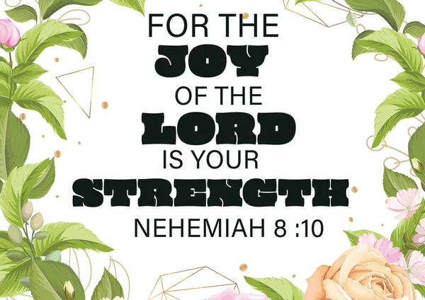 Anglické Biblické Verše Neboť Radost Hospodinova Tvá Síla Nehemiáš — Stock fotografie