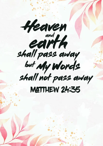 English Bible Verses Heaven Earth Shall Pass Away Words Shall Imagens Royalty-Free