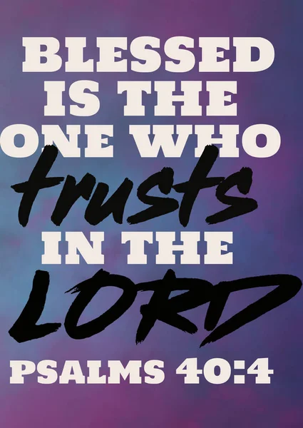 English Bible Verses Blessed One Who Trusts Lord Psalms — ストック写真