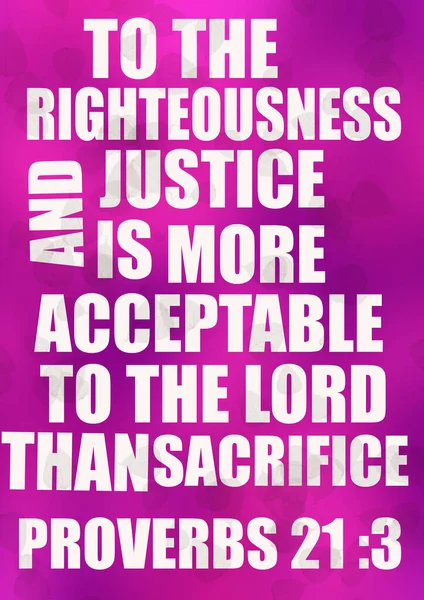 Versets Bible Anglaise Faire Bien Justice Est Agréable Seigneur Que — Photo