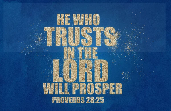 English Bible Verses Who Trusts Lord Prosper Proverbs — Stock Photo, Image
