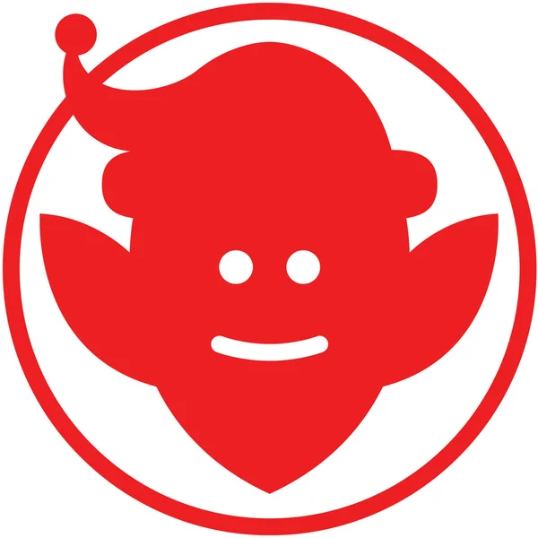 Red Christmas elf avatar — Stock Vector