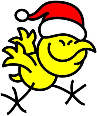 Noel Baba şapkası kırmızı tavuk