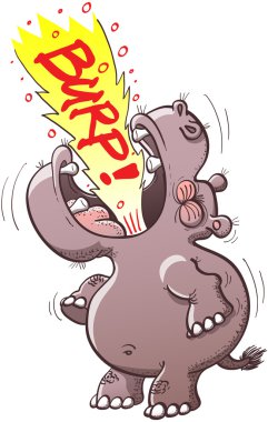 Hippopotamus rising his head clipart