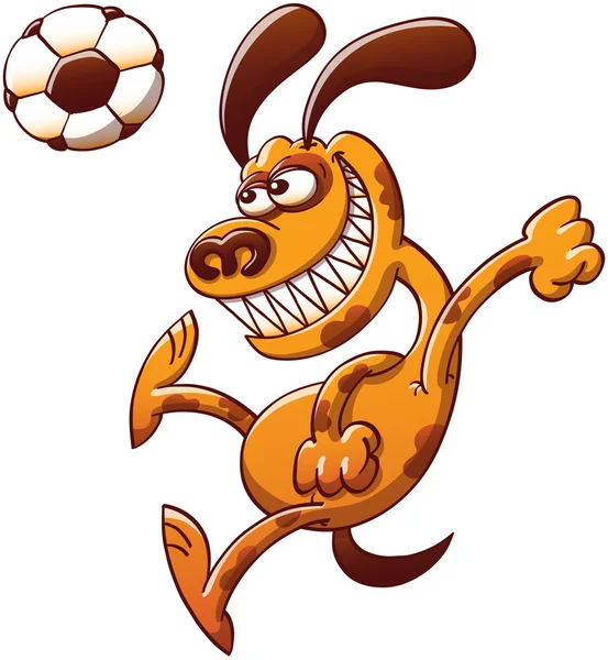 サッカー ボールを見出し勇敢な犬 — ストックベクタ
