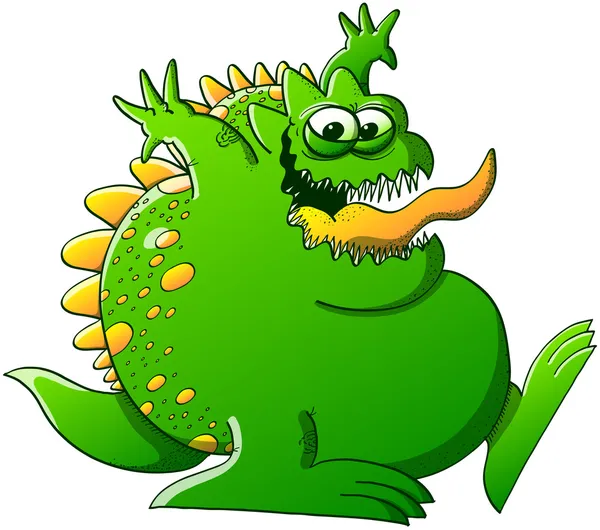Gros et monstre vert — Image vectorielle
