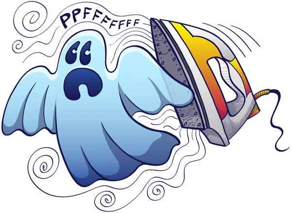 Frightened blue ghost — Stock Vector