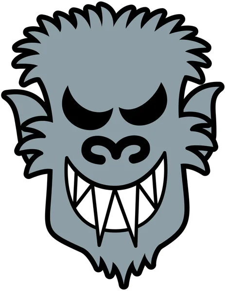 Scary werewolf with sharpen teeth — Stock Vector