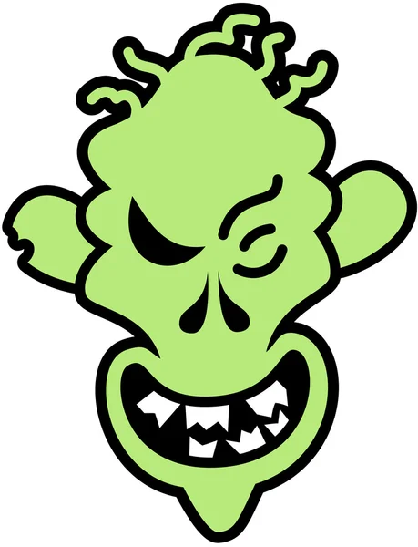 Strašidelný zelený zombie — Stockový vektor