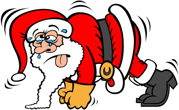 Santa Claus very tired — Stock Vector