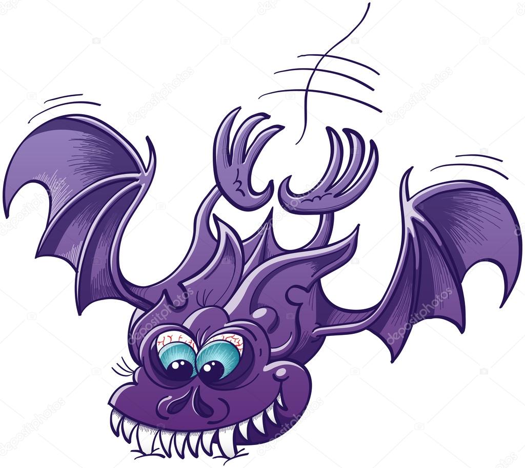 Funny purple bat