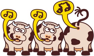 Cows sing and fart clipart