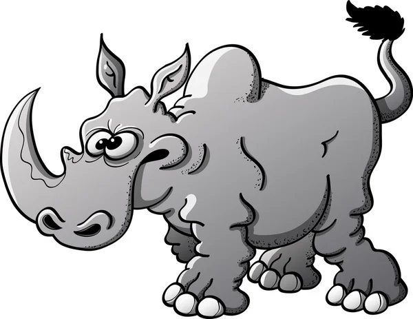 Furious gray rhinoceros — Stock Vector