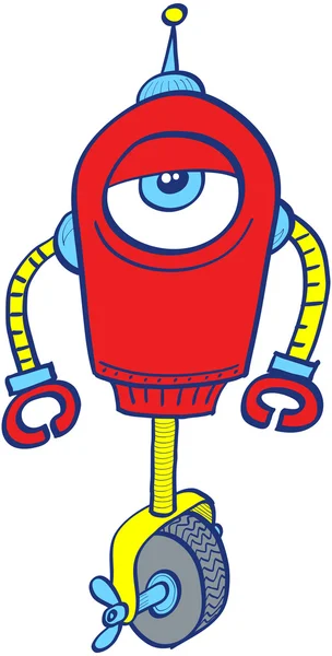 Weird red robot — Stock Vector