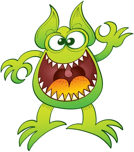 Enthusiastic funny monster — Stock Vector