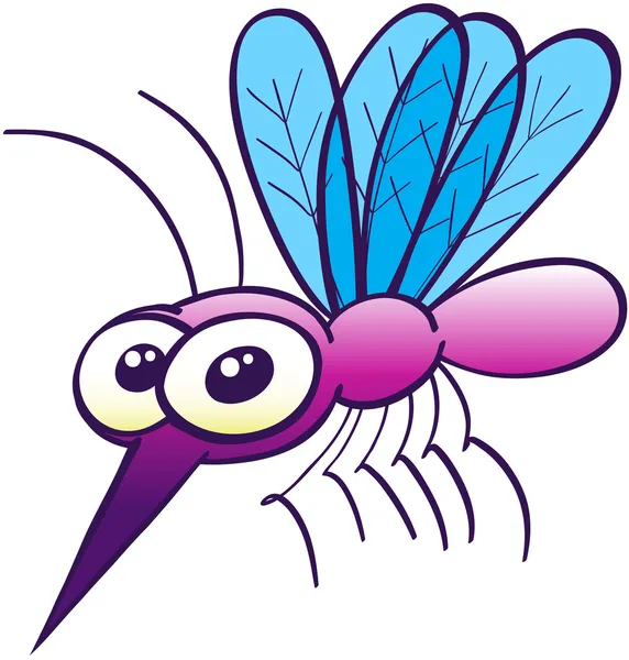 Cute purple mosquito — Stock Vector