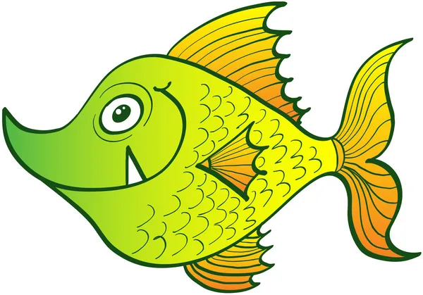 Peces amarillos extraños — Vector de stock