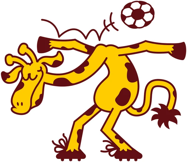 Giraffa con pallone da calcio — Vettoriale Stock