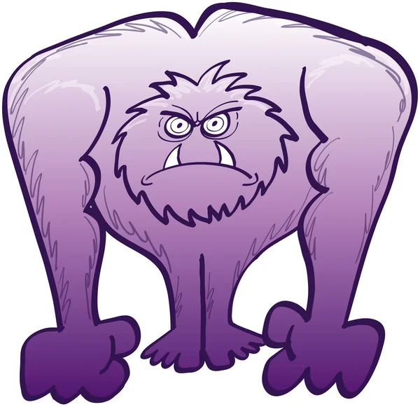 Furry purple monster — Stock Vector