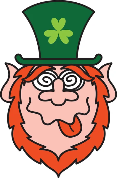 Leprechaun maken een grappig gezicht — Stockvector