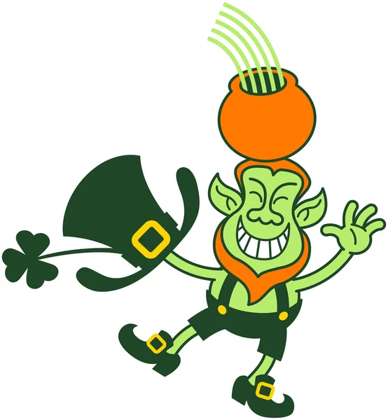 Hari St Patrick leprechaun - Stok Vektor