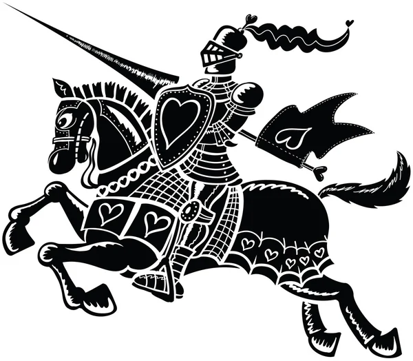 Рыцарь рыцари, носящий сердца — стоковый вектор