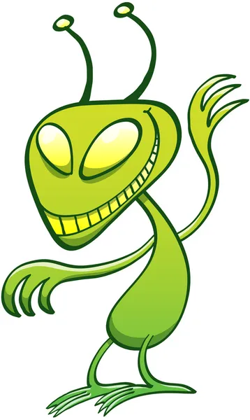Malizioso alieno verde — Vettoriale Stock