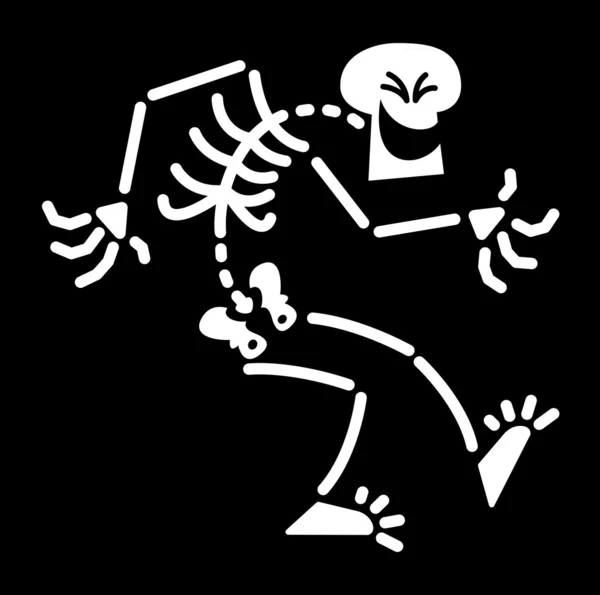 Esqueleto malvado encogiéndose — Vector de stock