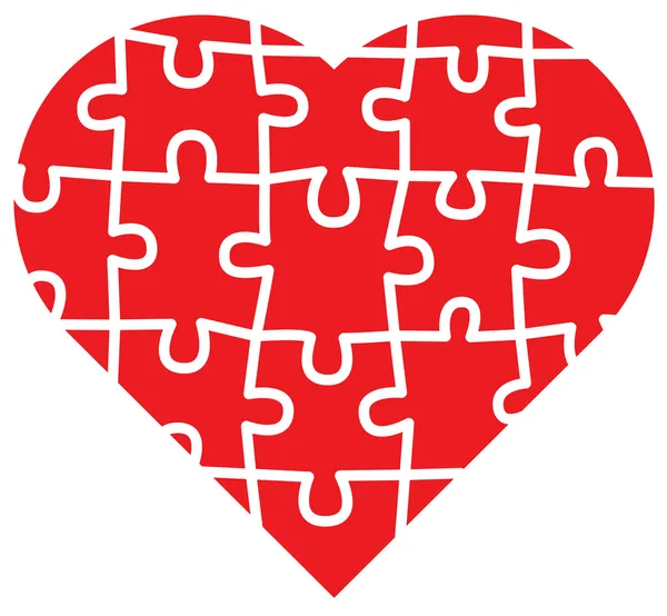 Hart puzzel — Stockvector