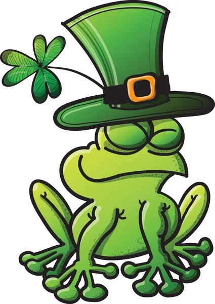 Happy Leprechaun Frog — Stock Vector