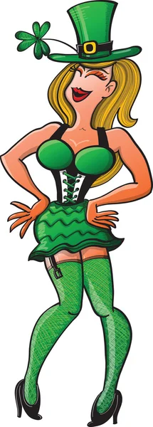 Sexy St Patrick fille de la fête — Image vectorielle