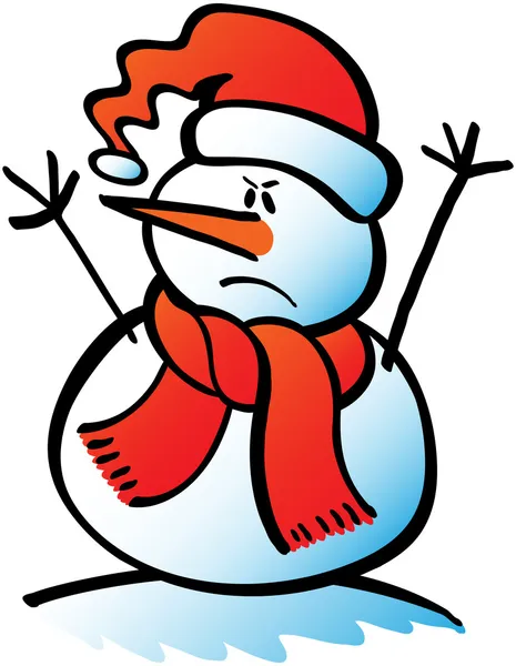 Angry snowman — Stock Vector