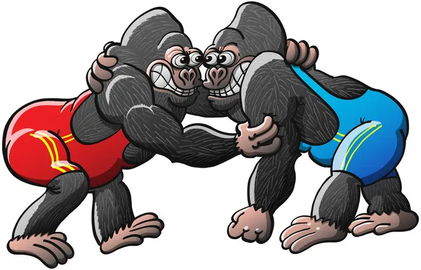 Twee dappere gorilla 's — Stockvector