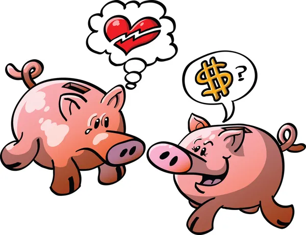 Twee piggy banks — Stockvector